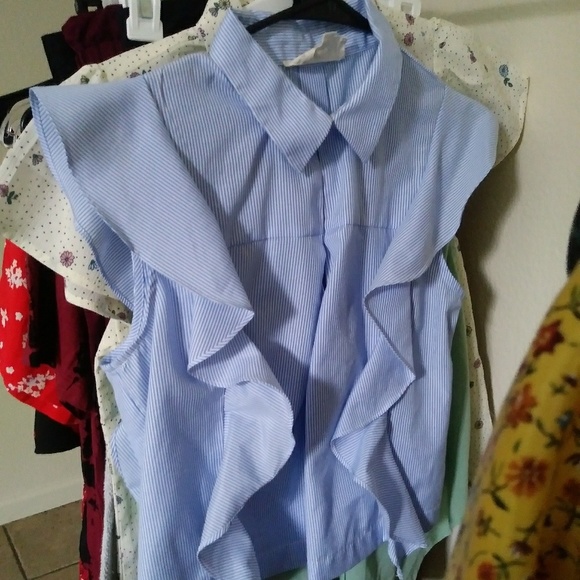 Ruffled Striped Blouse - Picture 2 of 3